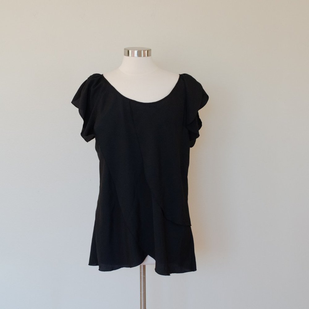 Mossimo Chiffon Layered Black Tunic